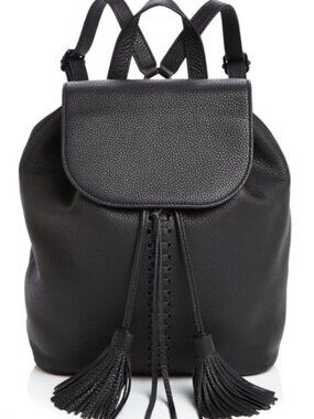 Rebecca Minkoff Moto 100% Genuine Pebbled Leather Backpack Bohemian in Black